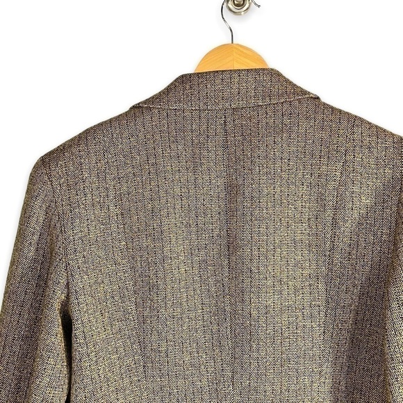 Lafayette 148 New York Wool Angora Blend Tweed Blazer, Brown Tweed, Size 8 - Picture 9 of 12